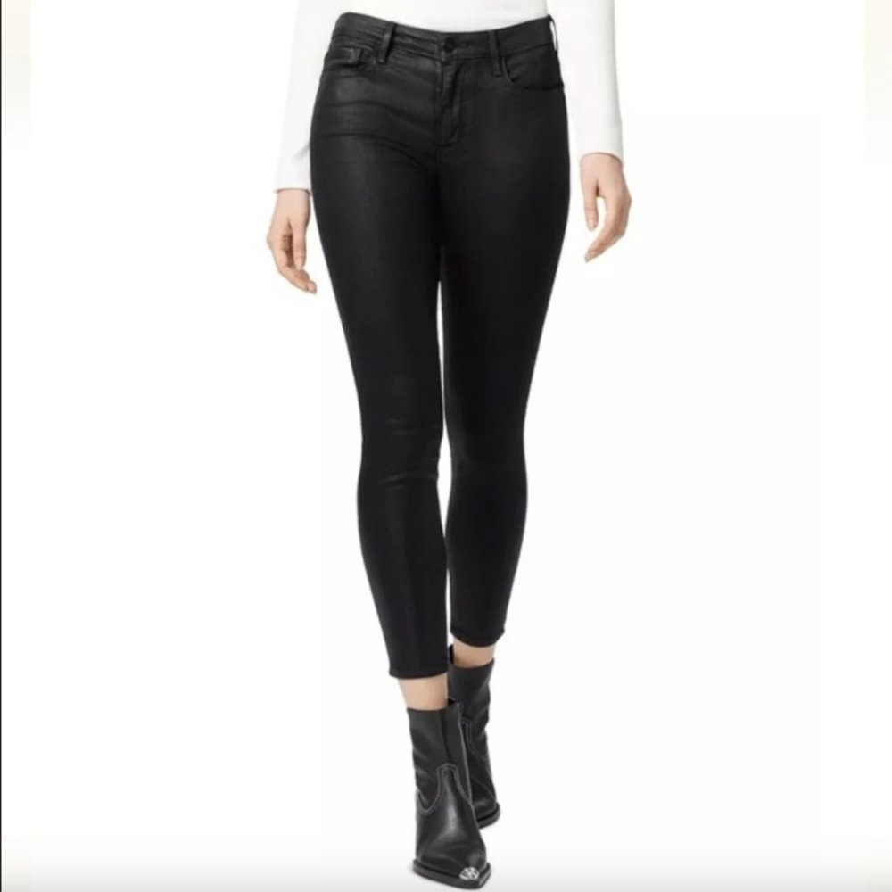 New! Social Standard by Sanctuary Mid Rise Ankle Skinny Coated Black Jean